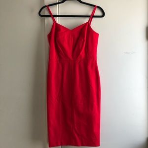BANANA REPUBLIC red body con dress